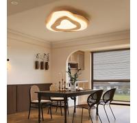 YYUTLUO Plafón LED De Madera, Nubes Ø45cm 35W=2800lm, Plafón Regulable Para Dormitorio Infantil 3000K-6000K, Lámpara De Salón Con Pantalla Acrílica En Forma De Corazón, Lámpara De Techo Infantil