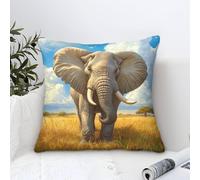 YYVKPMLXC Elefante Funda Cojin Estética Artística,Sabana Africana Cuadrado Funda De Almohada Poliéster Funda De Cojín para Sofá Salón Dormitorio Exterior Cojines 50x50cm