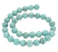 YYW, cuentas de piedra turquesas azules reales naturales, bola redonda de diseñador, 4mm, 6mm, 8mm, 10mm, 12mm, venas, cuentas de piedra sueltas, accesorios DIY- decoración de la habitación ( Color :