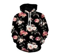 YYZOVBNN Hermosa Sudadera con Estampado Floral 3D de Rosas Rosas, Conjunto Deportivo Unisex, Chaqueta Holgada Informal de Estilo Urbano.