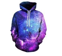 YYZOVBNN Sudadera con Capucha 3D con Hermoso Paisaje de Cielo Estrellado de la Vía Láctea para Hombre y Mujer, Estilo Urbano Informal, Talla Grande