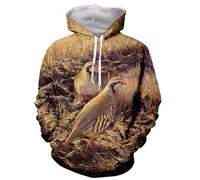 YYZOVBNN Sudadera con Capucha Holgada para Hombre, con Estampado 3D de Perdiz y codorniz, Animal Salvaje, Informal, de Manga Larga
