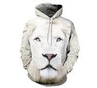 YYZOVBNN Sudadera con Capucha Holgada y Deportiva con Estampado 3D de Cara de león