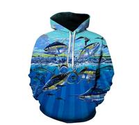 YYZOVBNN Sudadera con Capucha y Estampado 3D de Animales del Mundo Submarino para Hombre y Mujer: Ropa de Calle de Moda para otoño e Invierno.