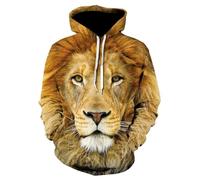 YYZOVBNN Sudadera con Estampado 3D de león, Animal de Pradera Salvaje, para Hombre y Mujer, Chaqueta Holgada Informal de Estilo Urbano.