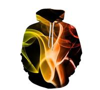 YYZOVBNN Sudadera Deportiva de Manga Larga con Capucha de Estilo Callejero para Hombre, con Estampado 3D de gráficos de Humo Abstracto Colorido, de Talla Grande