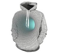 YYZOVBNN Sudadera Holgada de otoño con Estampado geométrico de túnel del Tiempo en 3D, Estilo Urbano y Divertido para Hombre