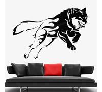 YYZOVBNN Tatuaje de pared de lobo, calcomanía de pared, perro lobo, animal, calcomanía de pared de anime, lobo, pegatina de pared para el hogar, sala de estar, dormitorio, decoración mural