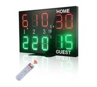 YZ Marcador Digital, Portátil 10 Dígitos Tenis Marcador Electrónico, Contador Puntos Padel, Fácil de Instalar, Marcador con Control Remoto, Marcador Digital LED para Juego de Tenis Interior Exterior