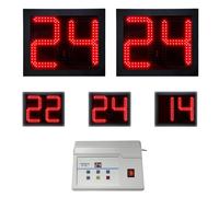 YZ Paquete de 2 Relojes de Disparo Personalizados de 14/24 Segundos, cancha de Baloncesto, Temporizador portátil para portería de Baloncesto, Reloj de Disparo de Control de Consola, bocinas de