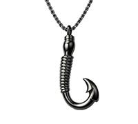 YZAB Collar de cruz para hombre, con colgante de anzuelo de ciervo religioso, cristiano, caza, regalos de cumpleaños para marido, padre, hijo, Grande, Base, Sin piedra preciosa