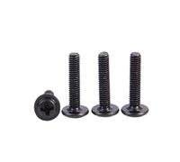 YZADSXCL 10 Tornillos de Cabeza Plana Negros PWM M1.4 M2 M2.5 M3 M 3.5 M4 M5 M6 con arandela, Tornillos fijos for Placa Base con Almohadilla DIN967(14mm x10pcs,M4)