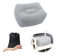 Yzalen Cojín de asiento inflable, portátil, elevado, hinchable, con bolsa de almacenamiento, cojín inflable pequeño de viaje para coche, viajes, camping, senderismo (para inflar soplando, gris)