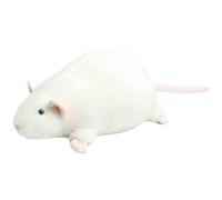 YZBBSH Chonky Rat Peluche, Rata de Peluche Suave de Gran Tamaño, Almohada de Felpa Realista Linda y Regordeta para Cama, Sofá, Decoración de Habitación y Regalo (Blanco, 35cm)