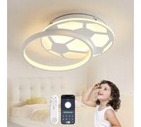 YZBEIMDAI Lampara de Techo Infantil LED, Creativa Luz de Techo Infantil Dormitorio Regulable con Control Remoto, Lámpara útbol Regulable LED Plafon Con funciones memoria y temporizador