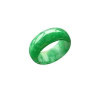 YZDKJ Anillo de Dedo Esmeralda de los Hombres y de Dedo de Jade for Mujer con Flores flotantes de Hierro Verde seco por Completo de Anillo Verde Esmeralda de Myanmar Verde (Size : 16mm)