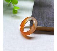 YZDKJ Anillo de Piedra Natural Charm Round Agates Naturales Anillos de Dedo para Mujeres Joyas de Girls Bandas de Boda (Main Stone Color : Orange, Ring Size : 18mm)