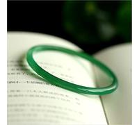 YZDKJ Natural Green Jade Bangle Charm Jeweltery Tallado a Mano de Las Mujeres Pulsera de Jadeite Brazaletes for Las Mujeres Hombres Accesorios de Moda (Gem Color : Green, Metal Color : 54-56mm)