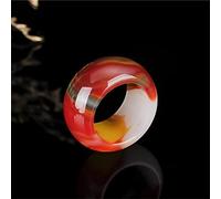YZDKJ Natural Sangre roja Tallada a Mano de Ancho Jade Anillo Moda Boutique joyería para Hombres y Anillo de Color de la Mujer Accesorios de Regalo (Gem Color : 3, Ring Size : 20)