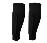 YZDKR 1 Pair Football Shin Guards Sleeves Honeycomb Nylon Support Sock Shin Protector Soccer Gear Shields Sports para Baloncesto, Fútbol, Running(Black-2Pcs,XL)