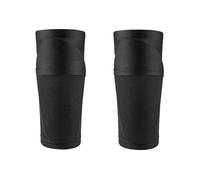 YZDKR 1 Pair Soccer Shin Guard Football Crashproof Calf Protector Nylon Leg Sleeves Sock Shin Protector with Pocket para Baloncesto, Fútbol, Running(Black-Only Sleeves,S)