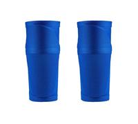 YZDKR 1 Pair Soccer Shin Guard Football Crashproof Calf Protector Nylon Leg Sleeves Sock Shin Protector with Pocket para Baloncesto, Fútbol, Running(Blue-Only Sleeves,S)