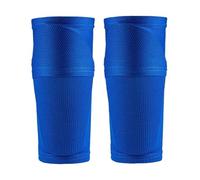 YZDKR 1 Pair Soccer Shin Guard Sleeves,Football Shin Pad Holder Protective Soft Calf Socks with Pocket para Baloncesto, Fútbol, Running(Blue,L)
