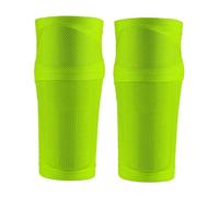 YZDKR 1 Pair Soccer Shin Guard Sleeves,Football Shin Pad Holder Protective Soft Calf Socks with Pocket para Baloncesto, Fútbol, Running(Bright Green,XL)