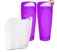 YZDKR 1 Pair Soccer Shin Guards - Adult Protective Pads with Sleeves Cushion Protection para Baloncesto, Fútbol, Running(Purple,M)