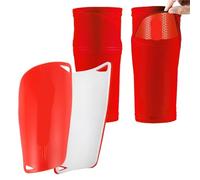 YZDKR 1 Pair Soccer Shin Guards Sleeves with Inserted Pocket Cushion Protection Reduce Shocks para Baloncesto, Fútbol, Running(Red,S)