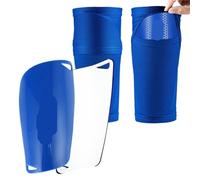 YZDKR 1 Pair Soccer Shin Guards Sleeves with Inserted Pocket Cushion Protection Reduce Shocks para Baloncesto, Fútbol, Running(Blue,L)