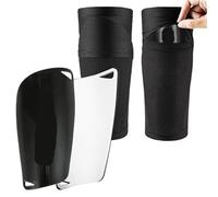 YZDKR 1 Pair Soccer Shin Guards Sleeves with Inserted Pocket Cushion Protection Reduce Shocks para Baloncesto, Fútbol, Running(Black,M)