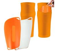 YZDKR 1 Pair Soccer Shin Guards Sleeves with Inserted Pocket Cushion Protection Reduce Shocks para Baloncesto, Fútbol, Running(Orange,S)