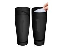YZDKR 1 Pair Sports Shin Pads Sleeves Breathable Football Shin Holder Instep Socks Nylon Leg Guard Sleeves para Baloncesto, Fútbol, Running(Black,L)