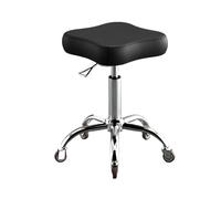 YZDKR Height Adjustable Swivel Stool with Wheels PU Leather Rolling Stool for Home Kitchen Salon Nail Studio para salón, Oficina, Masaje(Black Silent Wheel)