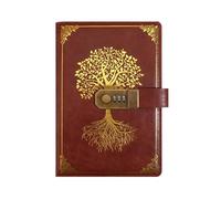 YZDKR Libreta con contraseña, libreta retro A5 candado for proteger secretos, 200 páginas, diario de viaje for estudiantes para la organización personal diaria(Style2-Red)