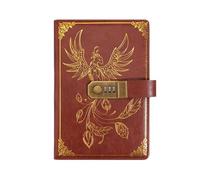 YZDKR Libreta con contraseña, libreta retro A5 candado for proteger secretos, 200 páginas, diario de viaje for estudiantes para la organización personal diaria(Style1-Red)