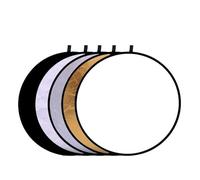 YZDKR Reflector de Plata, Oro Blanco, portátil, Plegable, luz Suave, Redondo, fotografía for Estudio para iluminación fotográfica de Estudio(5in1-60CM)