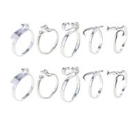 Yzdysg Anillos, 10 anillos de ganchillo ajustables para el pulgar para tejer aficionados, hilos prácticos soportes para dedos para tejer a mano, As shown, Metal