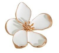 Yzdysg Anillos elegantes con forma de flor grande ajustable para mujer, joyería exagerada para bodas y cumpleaños, As shown, Hierro + gota de aceite + perlas de imitación