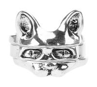 Yzdysg Anillos, paquete de 3 anillos de gatos sin pelo, conjunto único de joyería de citas, conjunto de moda, joyería de mano, joyería de aleación para hombre