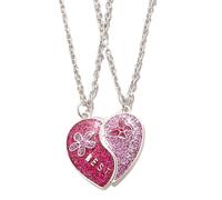 Yzdysg Juego de collares para mejor amigo con dije de mariposa y flor, colgante de corazón, collar de amistad para uso diario, colgantes de mariposa y corazón, talla única, como se describe, como se
