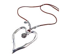 Yzdysg Y2K - Gargantilla de cuero con colgante de corazón para mujer, elegante, minimalista, inusual, cadena de cuello largo, joyería con colgante de corazón para mujer, fleece rope, como se describe