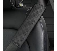 YZECEBNF 2 Piezas Almohadilla Cinturón de Seguridad de Coche para Toyota Camry Auris Aygo Yaris, PU Cuero Funda Cinturón de Seguridad para Proteger Hombros y Cuello Interior Accesorio,A/Black