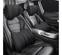 YZECEBNF Cojín Lumbar Ergonómico para Asiento de Coche para Toyota RAV-4 2013-2021, Reposacabezas y Cojín Lumbar Memoria Cojin Espuma Proteger con Correa Ajustable Columna Cervical,A