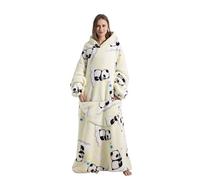 Yzehomijia Couverture à Capuche Portable pour Femmes et adultes - Couverture Avec Manches - Couverture douce et chaude pour habiller en Cadeau pour AMIE, Maman ou mère (Panda)
