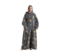 Yzehomijia Couverture à Capuche Portable pour Femmes et adultes - Couverture Avec Manches - Couverture douce et chaude pour habiller en Cadeau pour AMIE, Maman ou mère (Grey Lion)