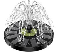 Yzert Fuente Solar Verde Oliva, Bomba de Agua Solar con 7 en 1 Boquillas & 4 Fijadores Fuente para Estanque para Jardín, Estanque, Exterior, Baño de Pájaros, Recipiente para Peces