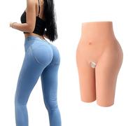 YZFQMXQK Pantalones de Silicona sin Entrepierna realzador de glúteos de Silicona de Hombre a Mujer Pantalones levantadores de glúteos para travestis y Drag Queens,Color3,One Size
