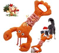 YZHDUXIU Juguete para perros de tirón de guerra, juguetes chirriantes para masticadores agresivos, juguetes interactivos de langosta para cachorros con papel arrugado para mantenerlos ocupados